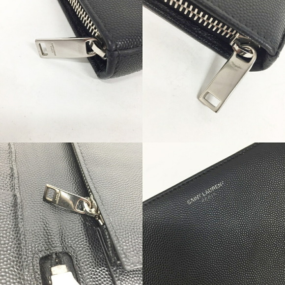 Saint Laurent Round Zip Wallet Leather Black - Picture 3 of 6